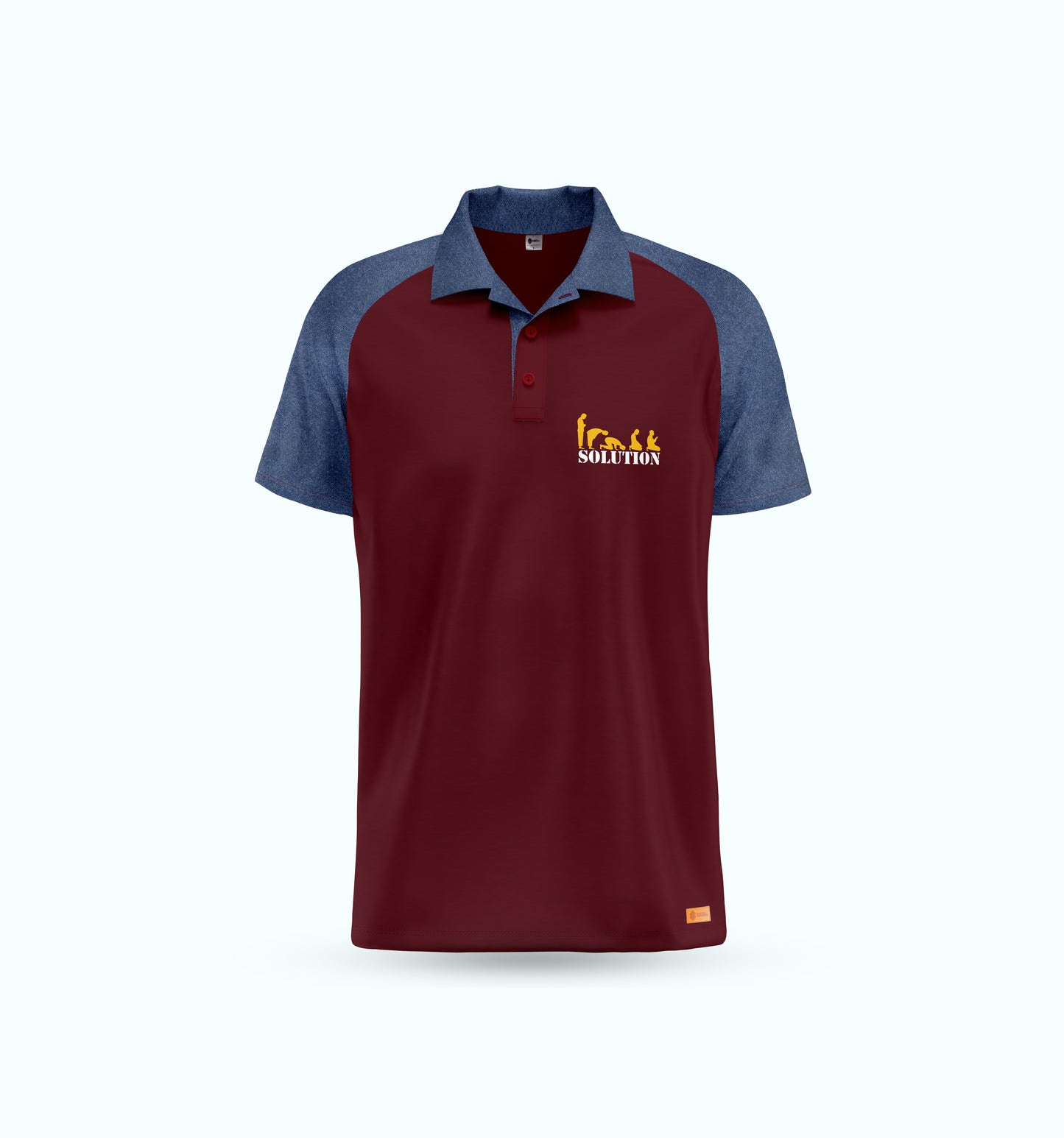 Maroon & Charcoal Blue Raglan Polo Shirt
