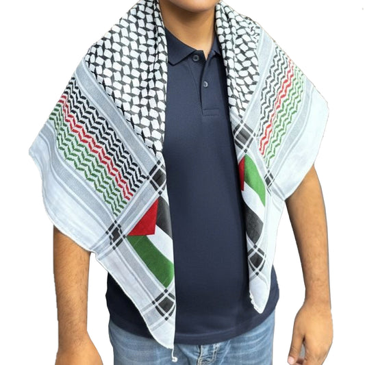 Keffiyeh Scarf Palestinian White and Black