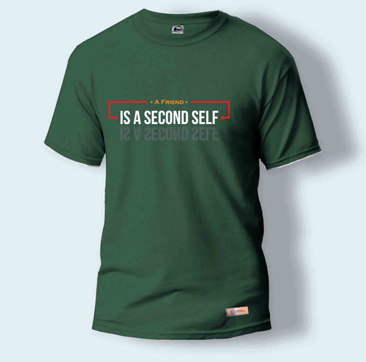 A Friend is a Second Self | Round Neck T-Shirt for Men