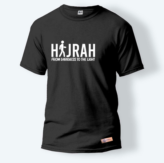 Hijrah From Darkness To The Light | Round Neck T-Shirt for Men