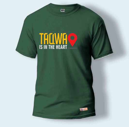 Taqwa is in the Heart | Round Neck T-Shirt for Men
