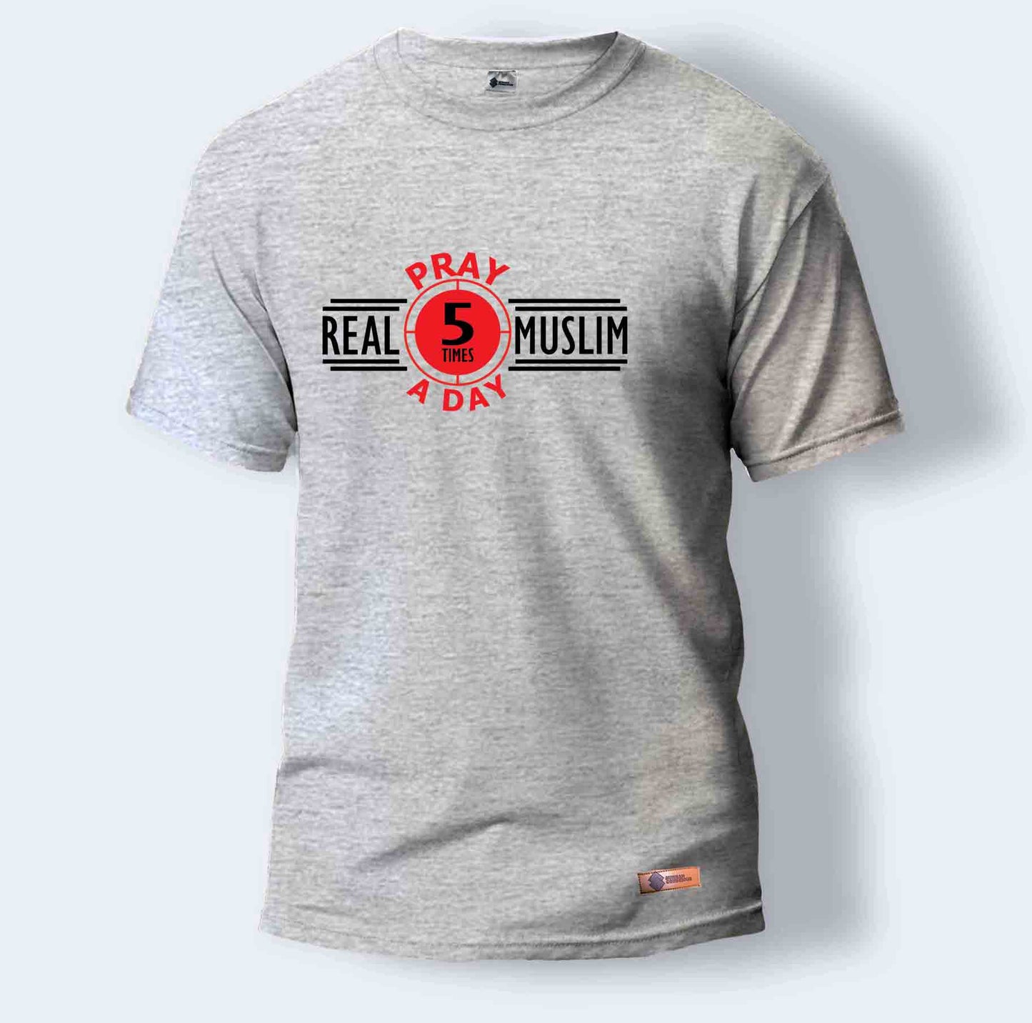 Real Muslim Pray 5 Times a Day | Round Neck T-Shirt for Men