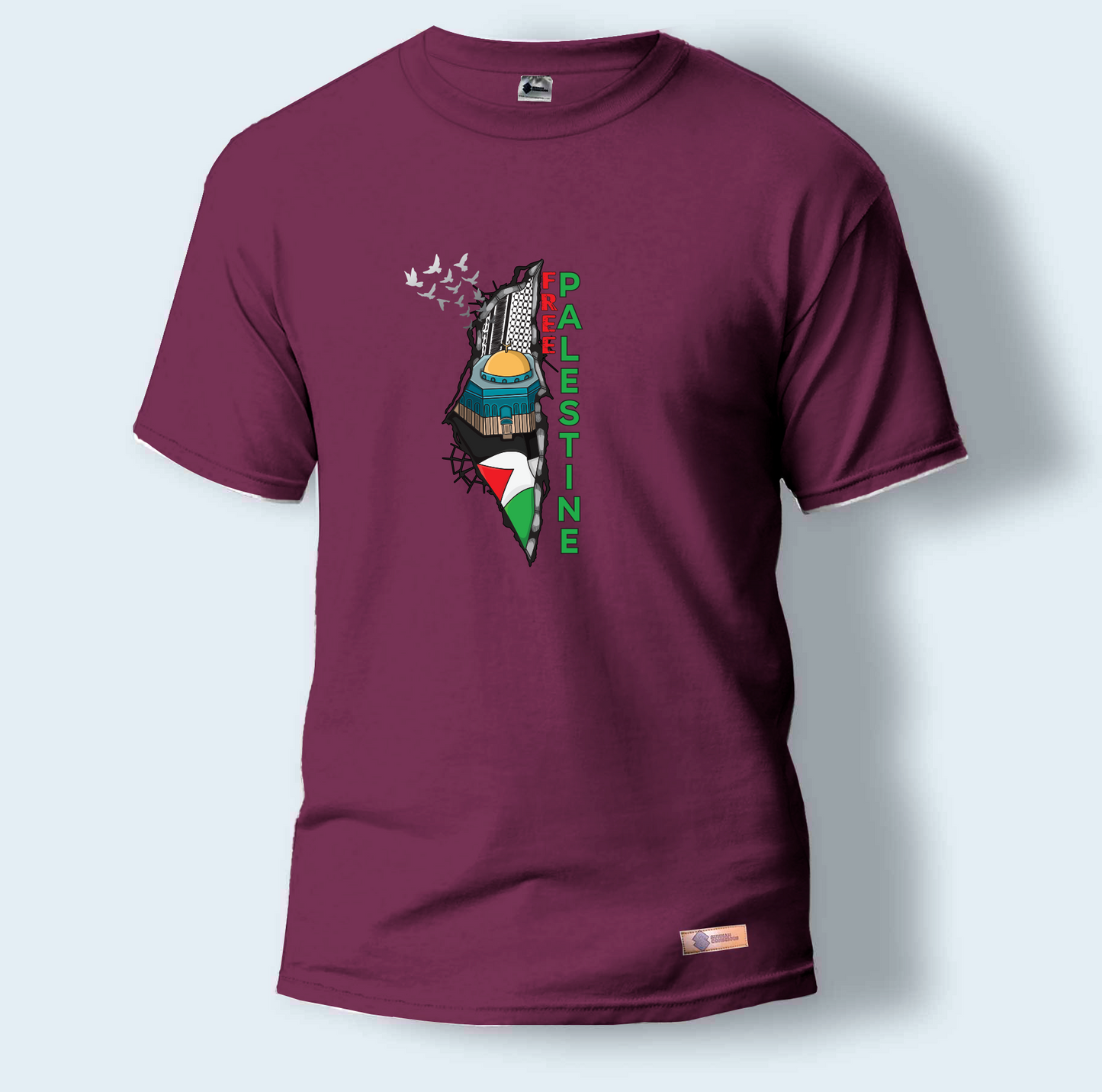 Free Palestine | Round Neck T-Shirt for Men