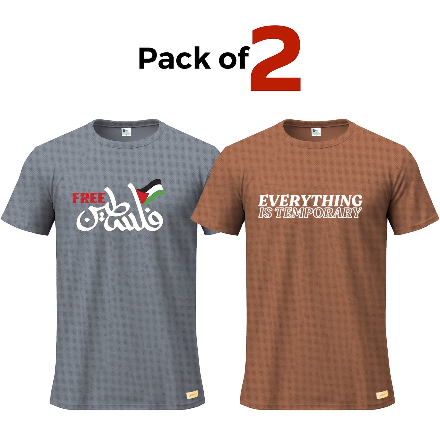 Pack of 2 Round Neck Thermal Waffle Shirt