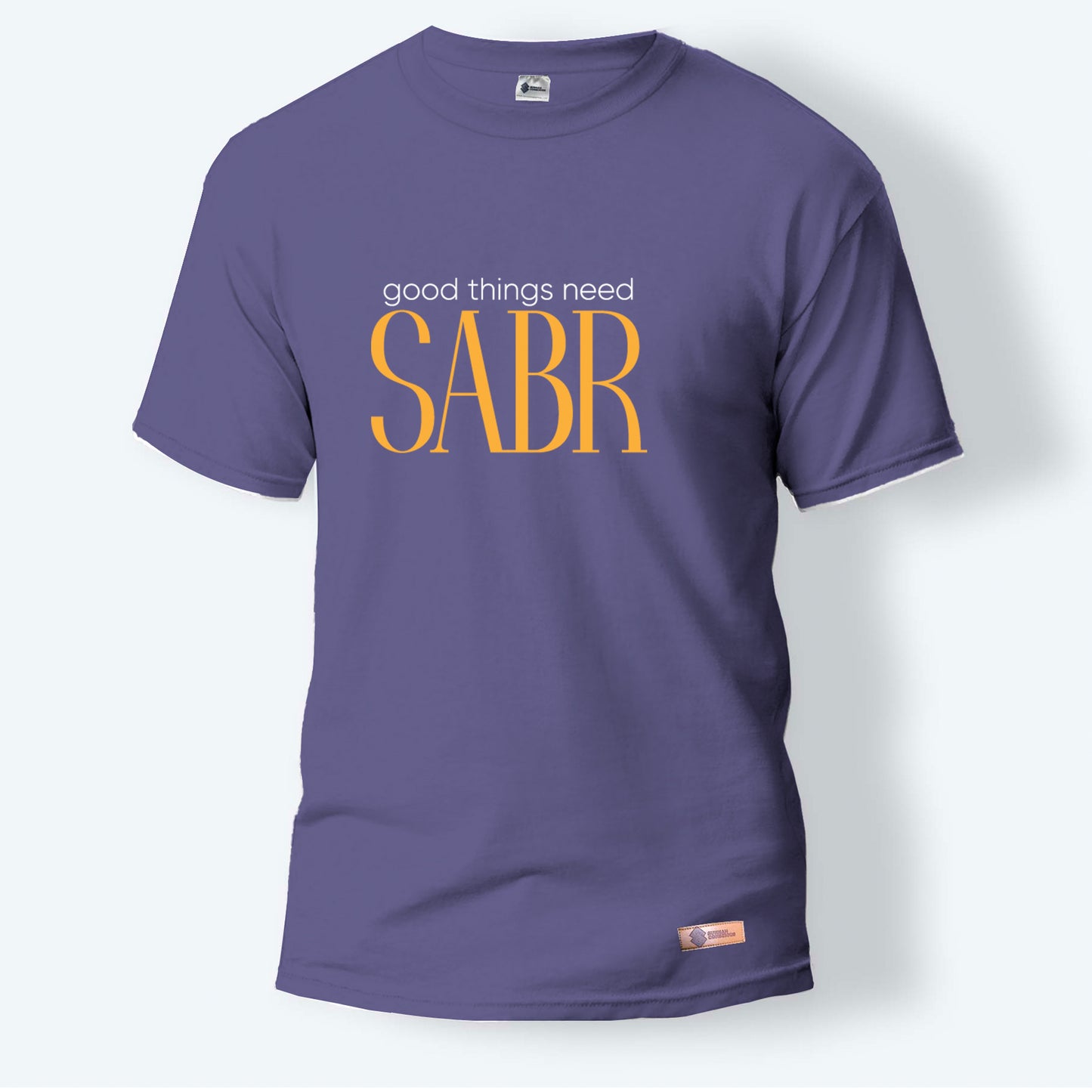 Good Things Need Sabr |Purple Round Neck T-Shirt for Men