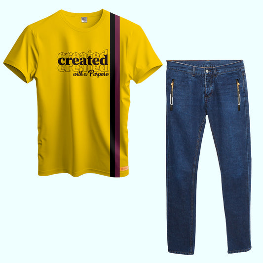 Combo Dry Fit T-Shirt and Jeans Trouser