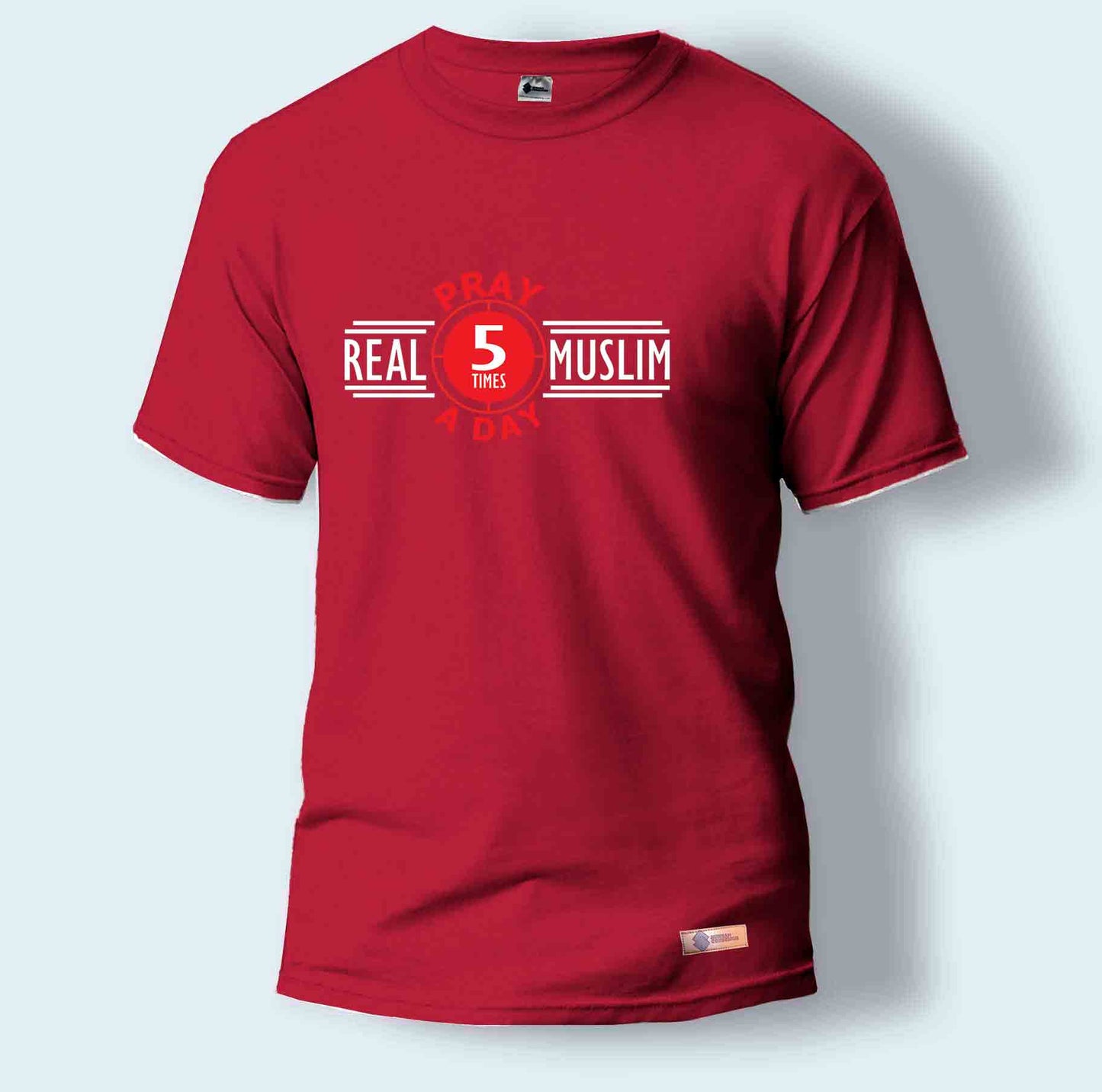 Real Muslim Pray 5 Times a Day | Round Neck T-Shirt for Men