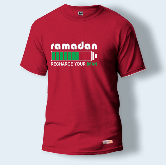 Ramadan Recharge Your Iman | Round Neck T-Shirt for Men