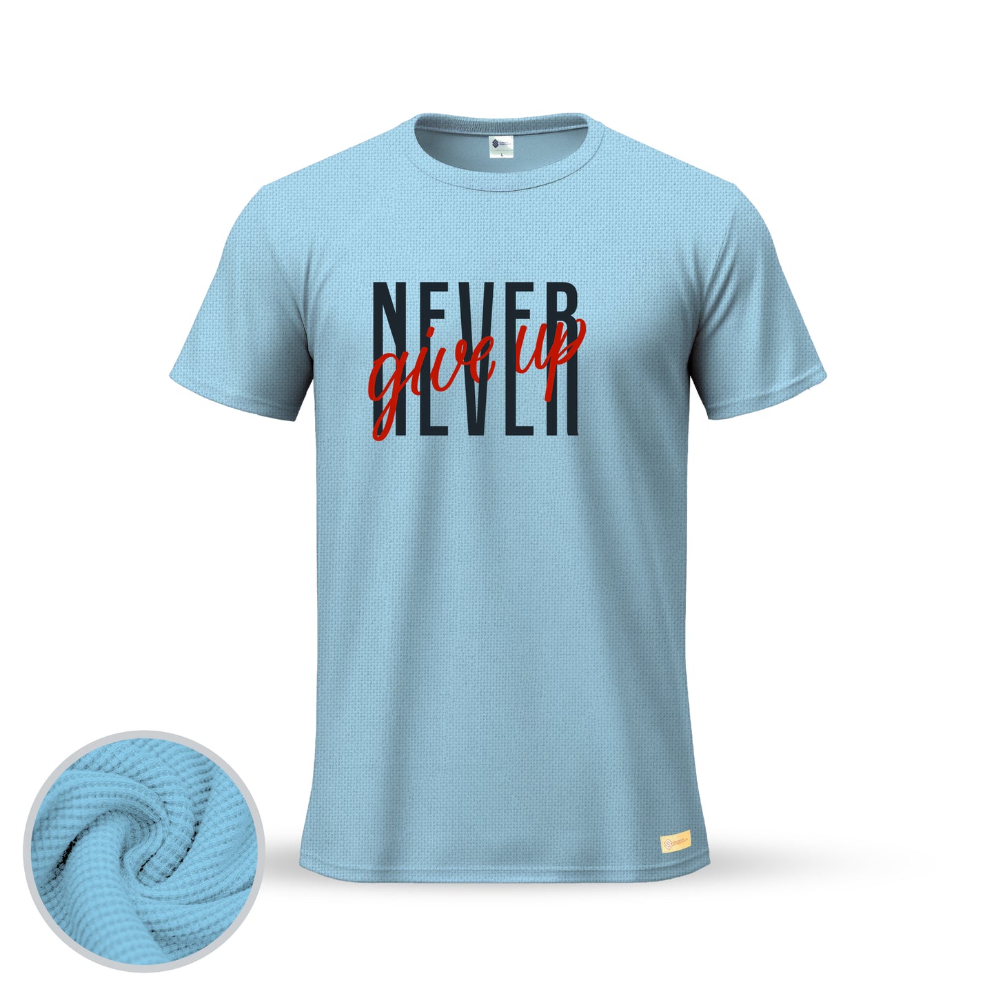Never Give Up | Thermal Round Neck T-Shirt for Men