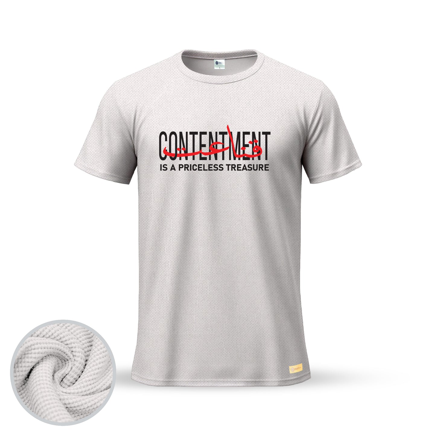 Contentment is a Priceless Treasure | Thermal Round Neck T-Shirt for Men