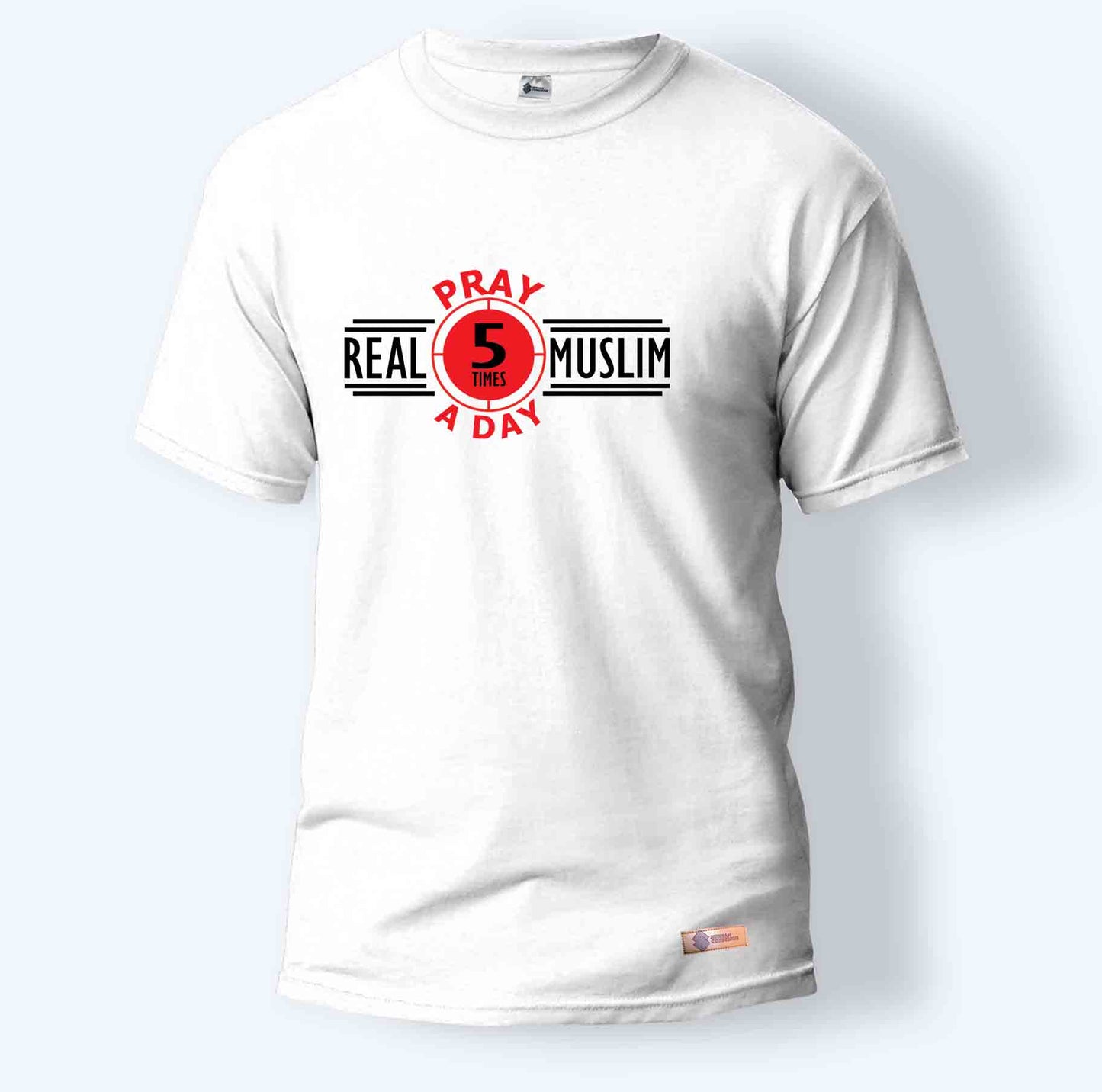 Real Muslim Pray 5 Times a Day | Round Neck T-Shirt for Men