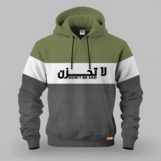 Multicolour Olive Green and Charcoal Kangaroo Hoodie