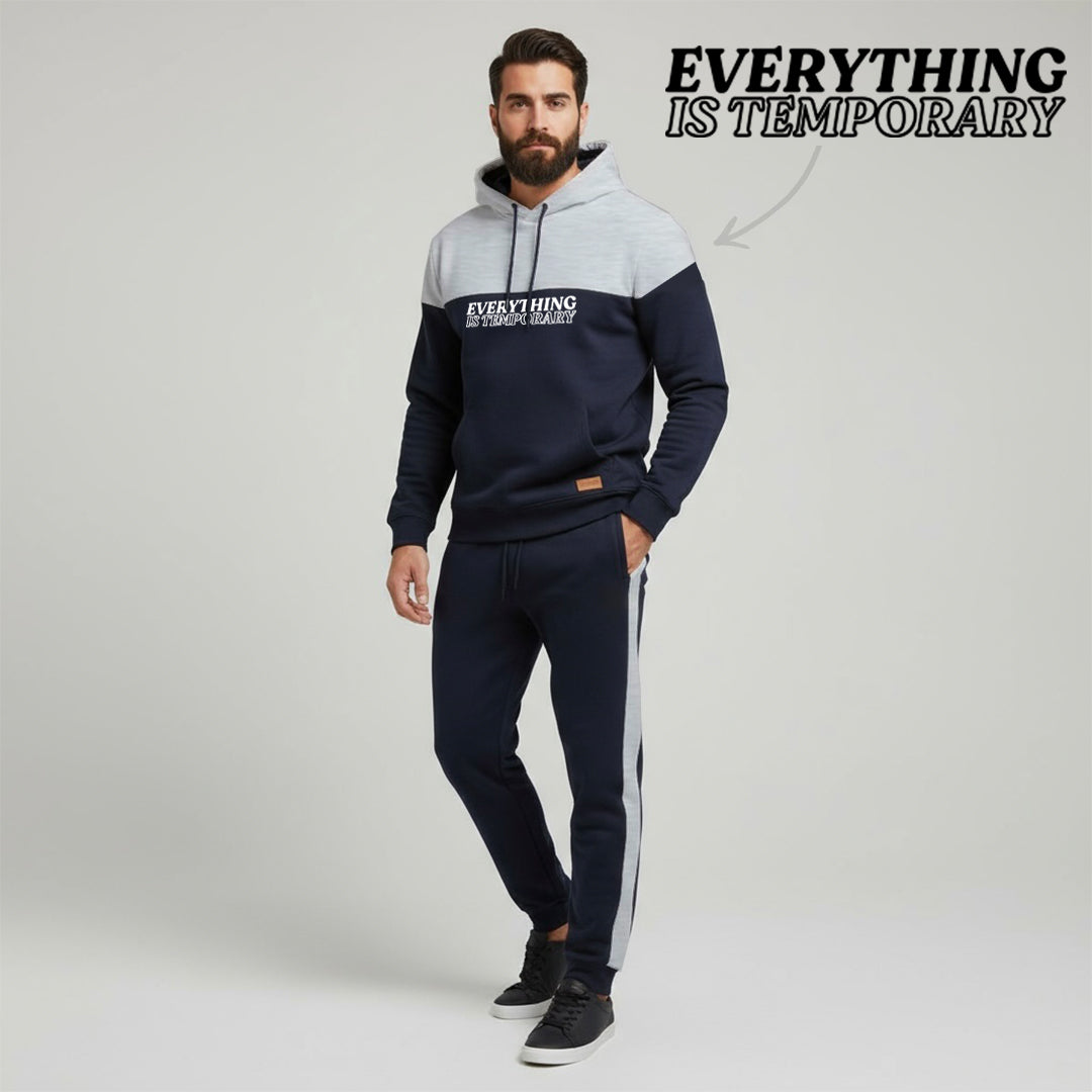 Heather Grey & Navy Blue | Tracksuit