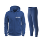 Blue Zipper Hoodie Track Suit