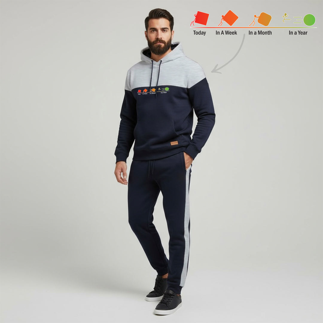 Heather Grey & Navy Blue | Tracksuit