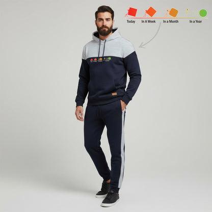 Heather Grey & Navy Blue | Tracksuit