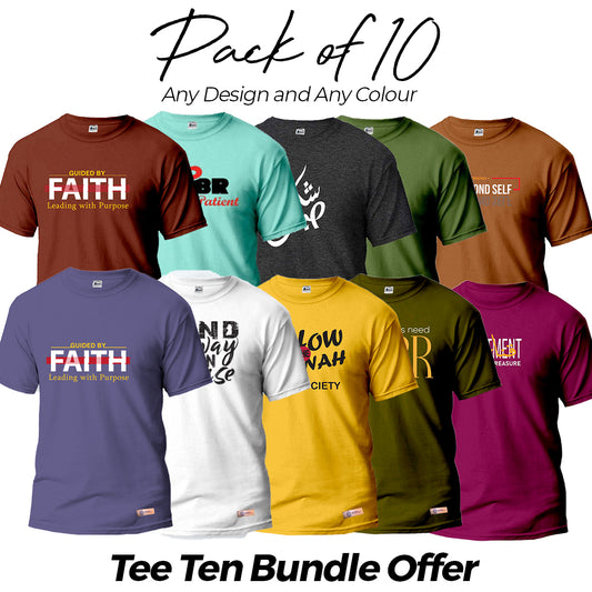 Tee Ten Bundle Deal Pack of 10 Round Neck Shirts