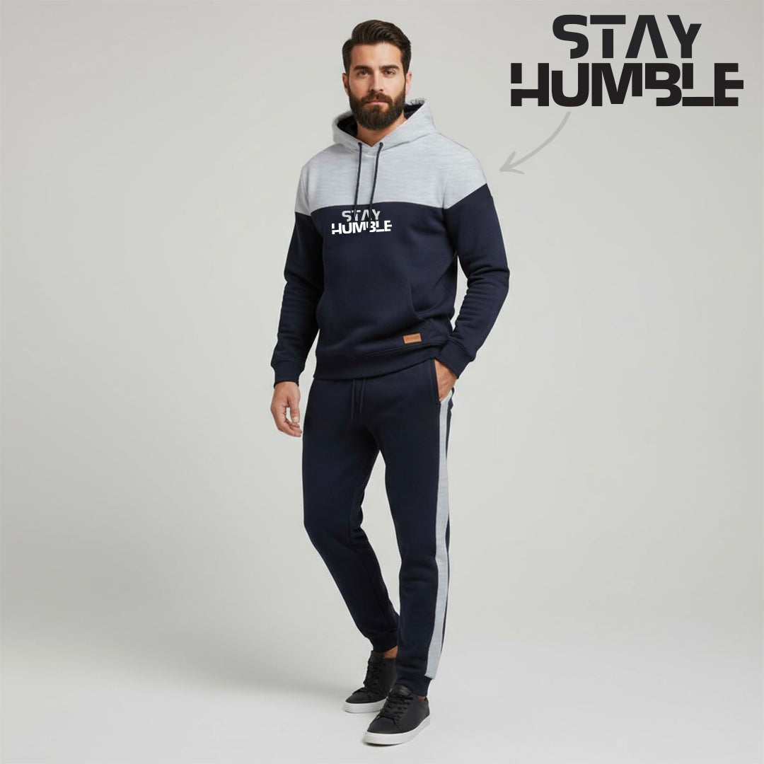 Heather Grey & Navy Blue | Tracksuit
