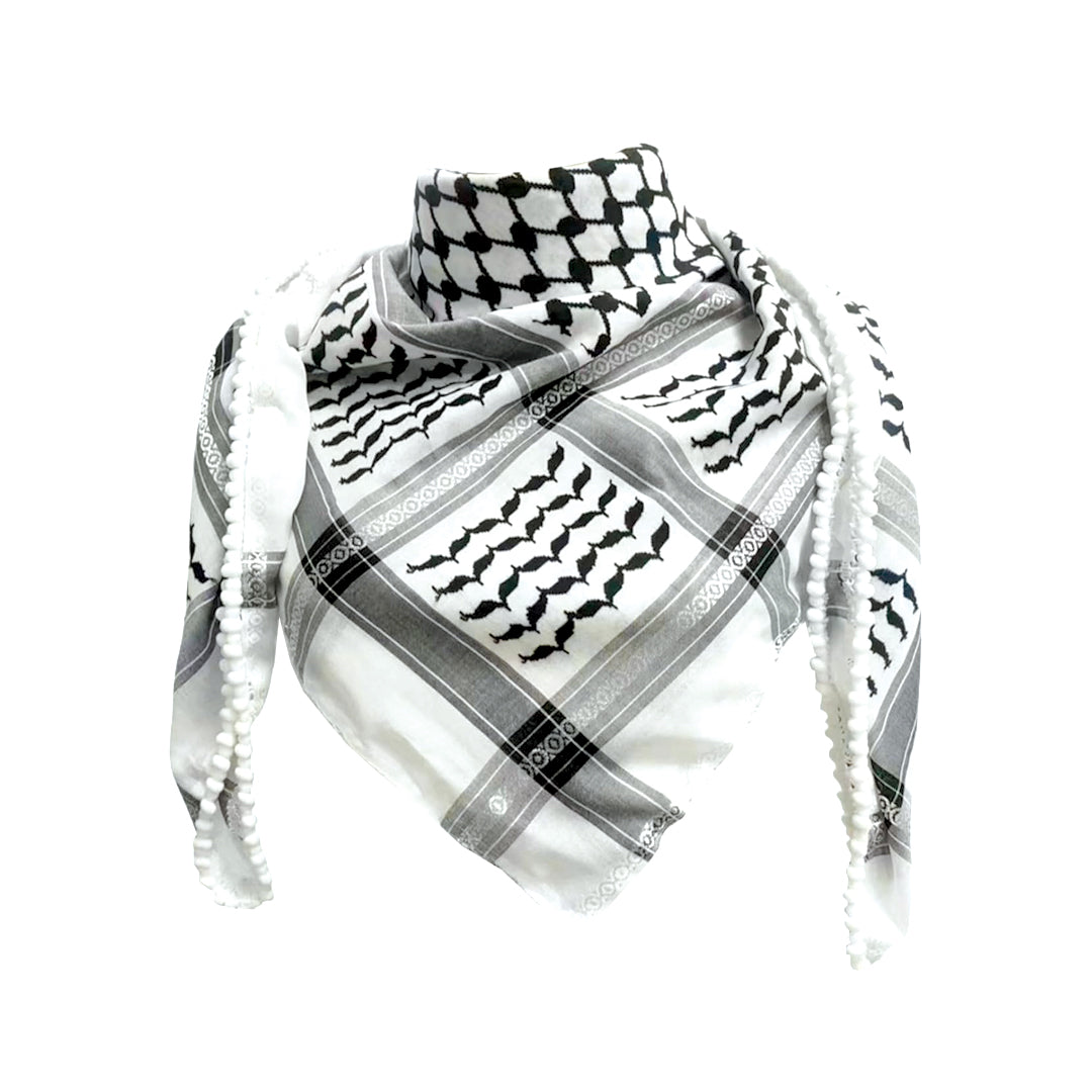 Keffiyeh Scarf Palestinian White and Black