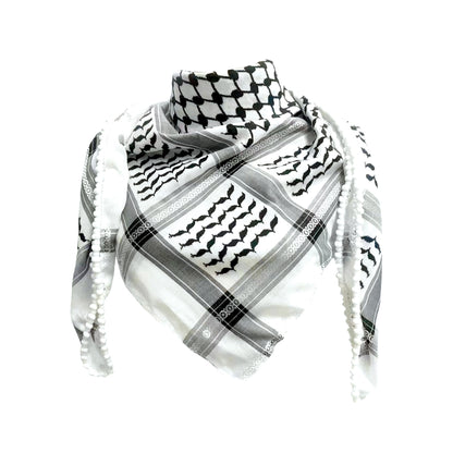Keffiyeh Scarf Palestinian White and Black