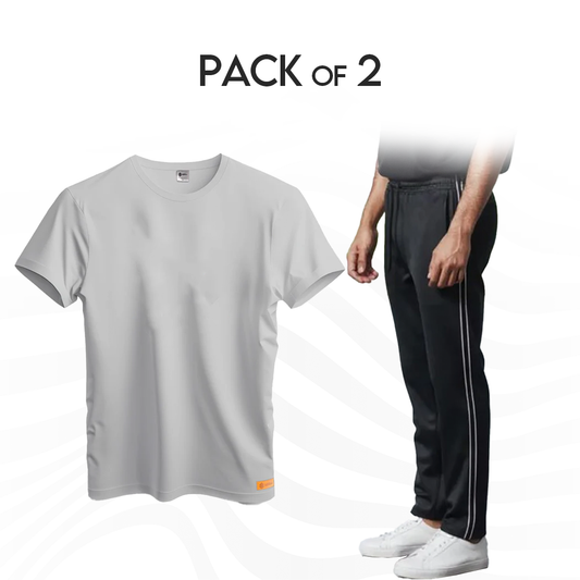 Pack of 2 Scuba Fabric Trouser and Dry fit T-Shirts