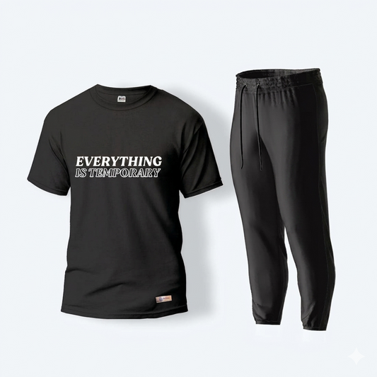 Black Everything Is Temporary Track Suit