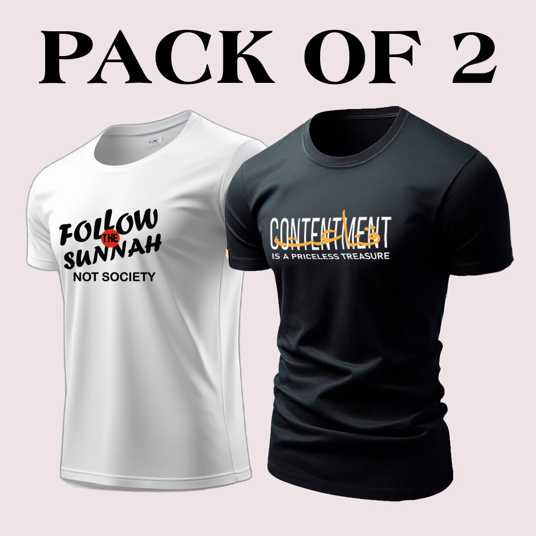 White & Black Mesh Quick Dry T-Shirt Pack of 2