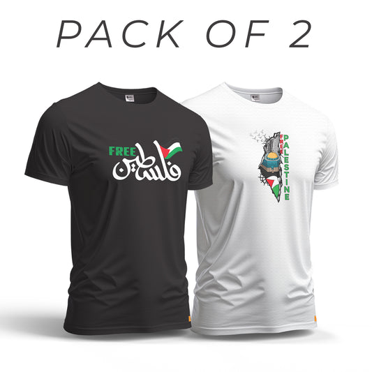 White & Black Mesh Quick Dry T-Shirt Pack of 2