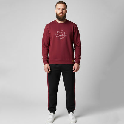 Maroon and Black Sweatshirt Tracksuit