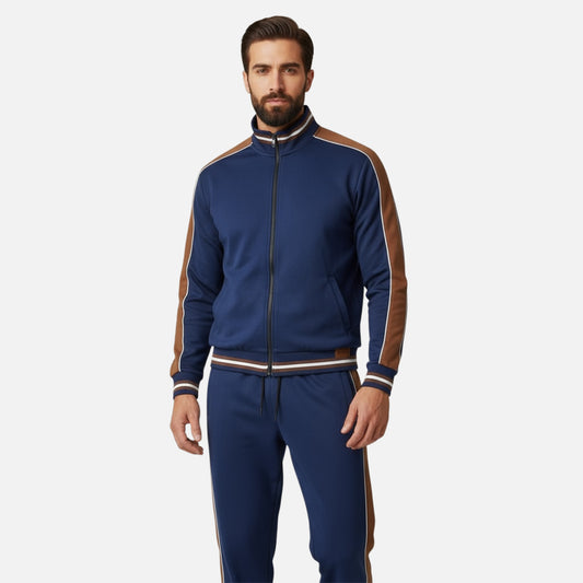Navy Blue Brown | Tracksuit