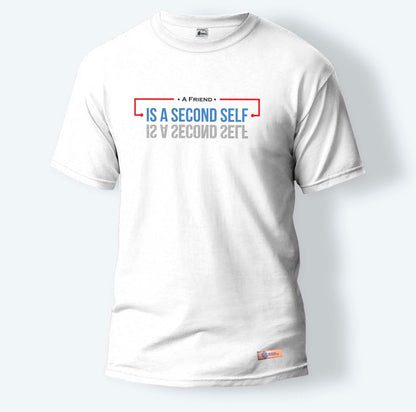 A Friend is a Second Self | Round Neck T-Shirt for Men