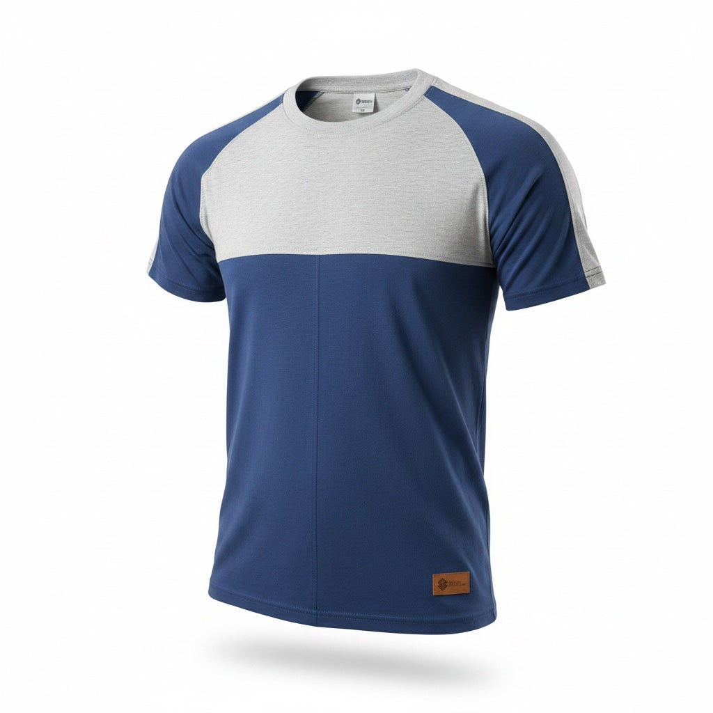 Plain Raglan Round Neck T-Shirt for Men