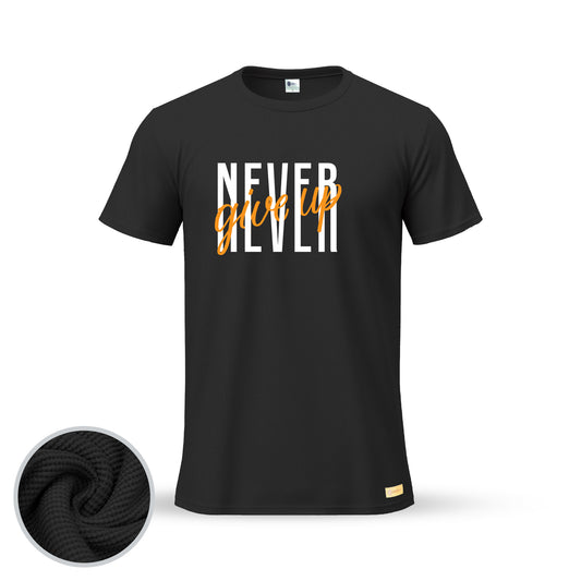 Never Give Up  | Thermal Round Neck T-Shirt for Men