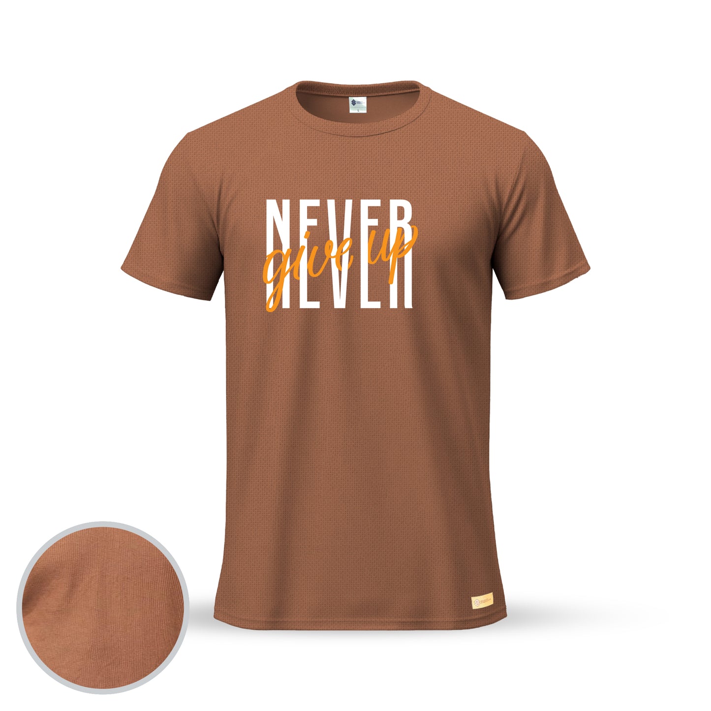 Never Give Up  | Thermal Round Neck T-Shirt for Men