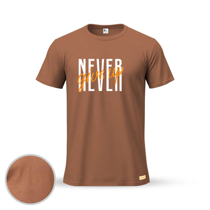 Never Give Up  | Thermal Round Neck T-Shirt for Men