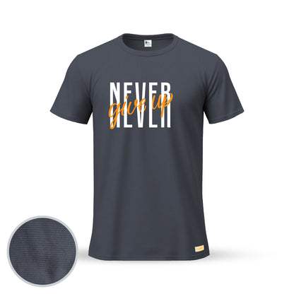 Never Give Up  | Thermal Round Neck T-Shirt for Men