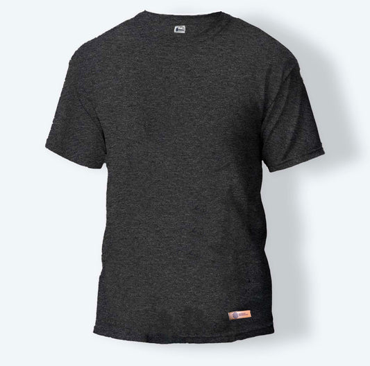 Charcoal Grey Plain Round Neck