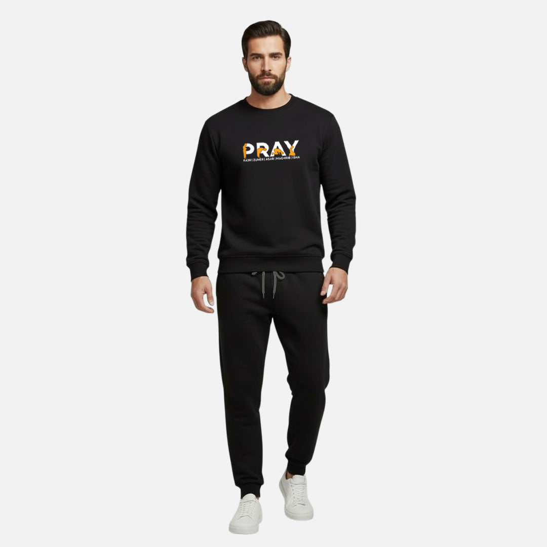 Black Tracksuit | Sweatshirt and Trouser