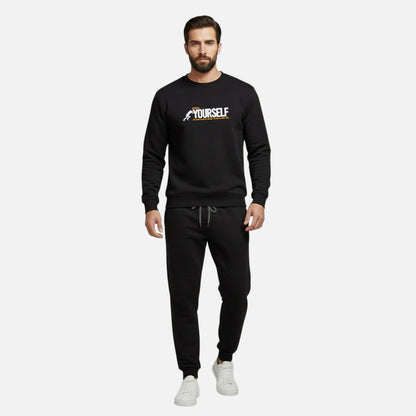 Black Tracksuit | Sweatshirt and Trouser
