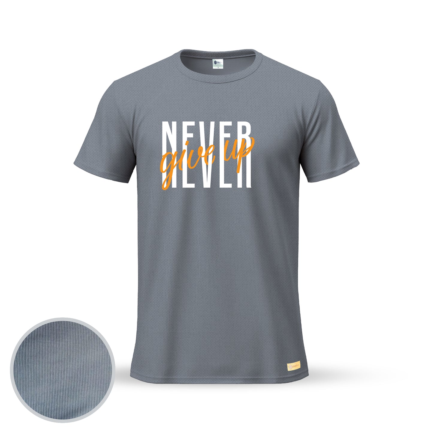 Never Give Up  | Thermal Round Neck T-Shirt for Men