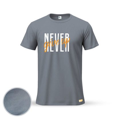 Never Give Up  | Thermal Round Neck T-Shirt for Men