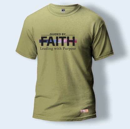 Guided By Faith Leading with Purpose | Round Neck T-Shirt for Men
