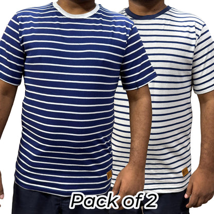 Pack of 2 Round neck Lines Shirt