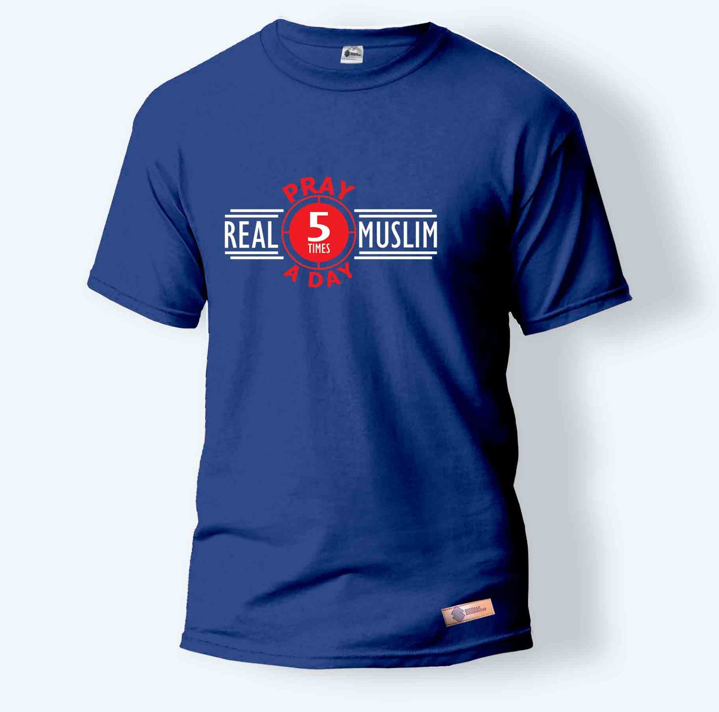 Real Muslim Pray 5 Times a Day | Round Neck T-Shirt for Men