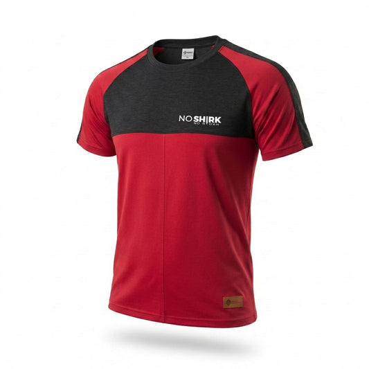 Red And Black Raglan Round Neck T-Shirt for Men