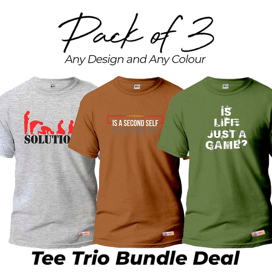 Tee Trio Bundle Deal Pack of 3 Round Neck Shirts