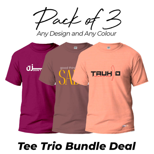 Tee Trio Bundle Deal Pack of 3 Round Neck Shirts