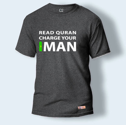 Read Quran Charge Your Iman | Round Neck T-Shirt for Men
