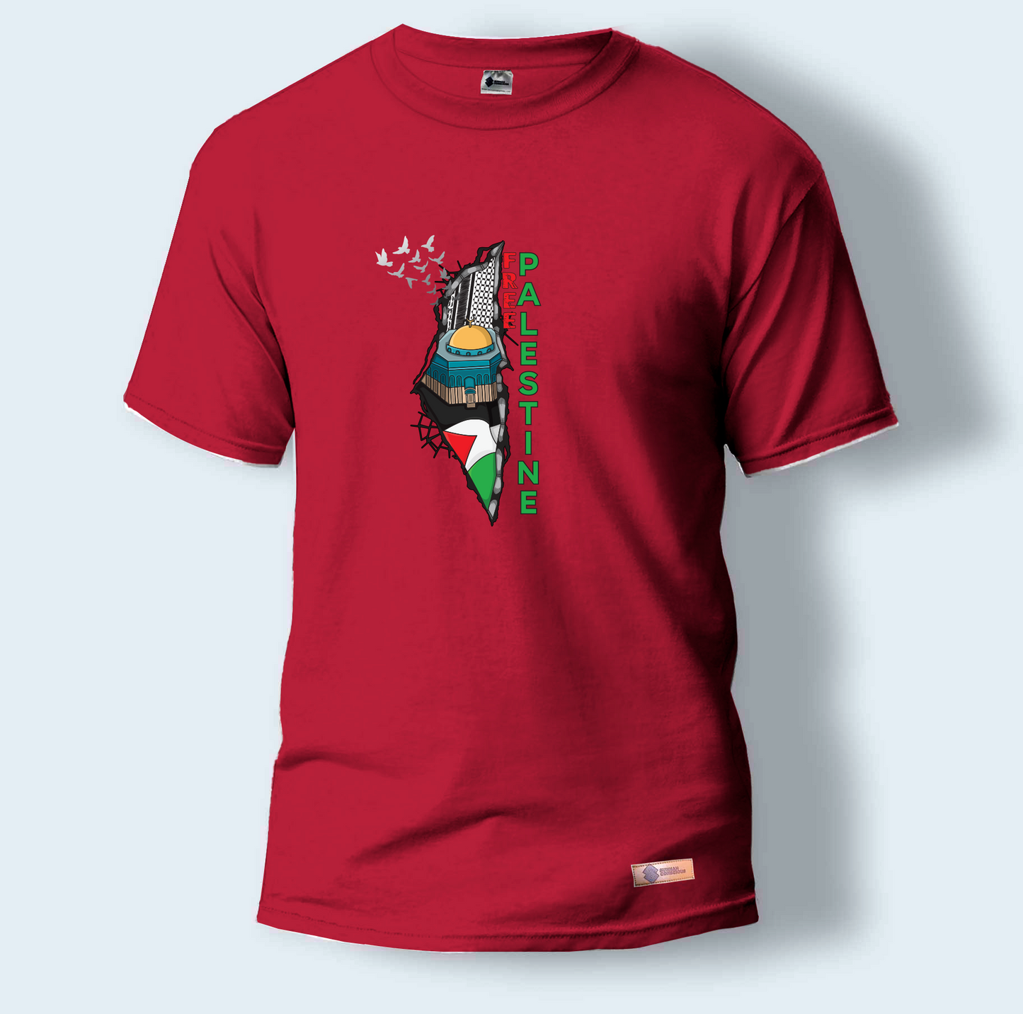 Free Palestine | Round Neck T-Shirt for Men