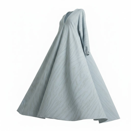 Silver Blue  | Printed Abaya